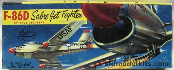 Lindberg 1/48 F-86D Sabre Jet Fighter  - with First Logo, 522-98 plastic model kit